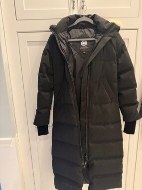 Canada Goose Black Long Puffer Parka with Hood